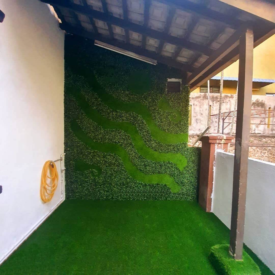 Artificial Grass Johor Wall 1 Artificial Grass with decorations